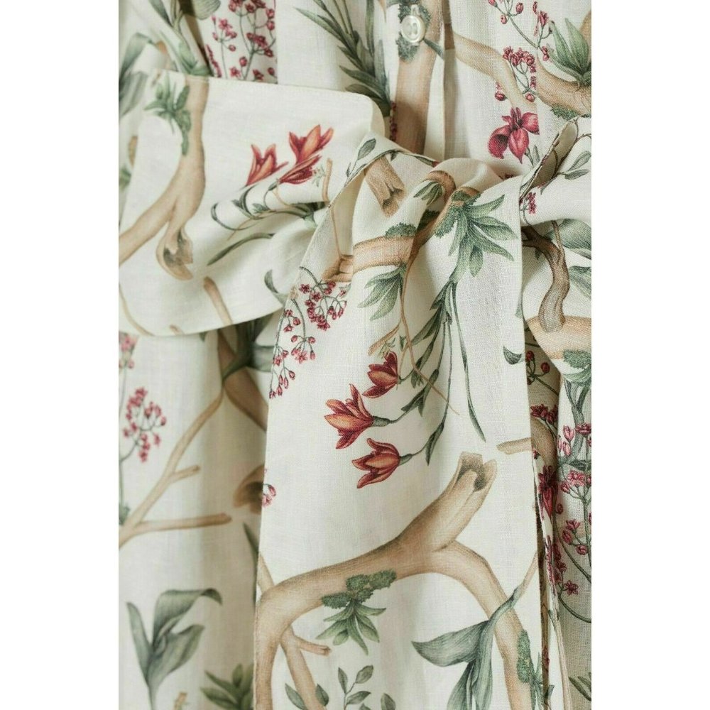 JOHANNA ORTIZ H&M COLLABORATION FLORAL LINEN SHIRT DRESS SIZE LARGE - Picture 6 of 10